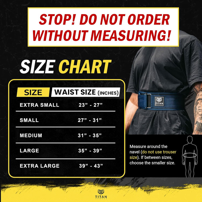 Titan Armour® Self-Locking Weight Lifting Belt | Weight Lifting Straps Included | Gym belt for Crossfit, Powerlifting, Deadlift, Olympic Lifts and Squats | For Men and Women | UK Brand