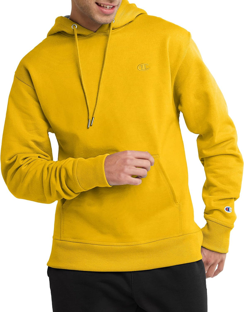 mens Hoodie, Powerblend, Fleece Striped Sweatshirt for Men (Reg. Or Big & Tall) Hooded Sweatshirt - Team Gold C Logo