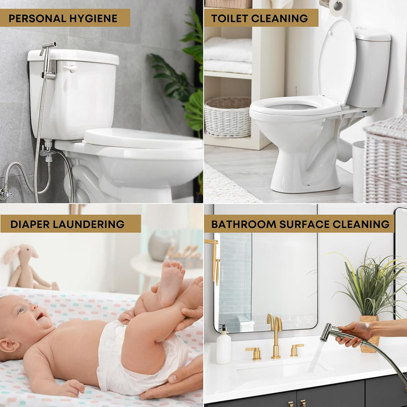 Purrfectzone Bidet Sprayer for Toilet, Cloth Diaper Sprayer, Toilet Sprayer (Brushed Nickel)