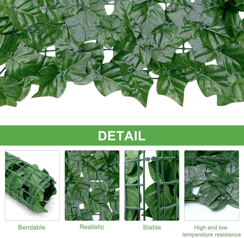 Toshionics 1x3 Meter Privacy Garden Fence Wall Artificial Plants Hedge Screening Roll Faux Ivy Leaf Vine Decoration For Backyard Outdoor UV Sunlight Protection In Garden Home Balcony Decor