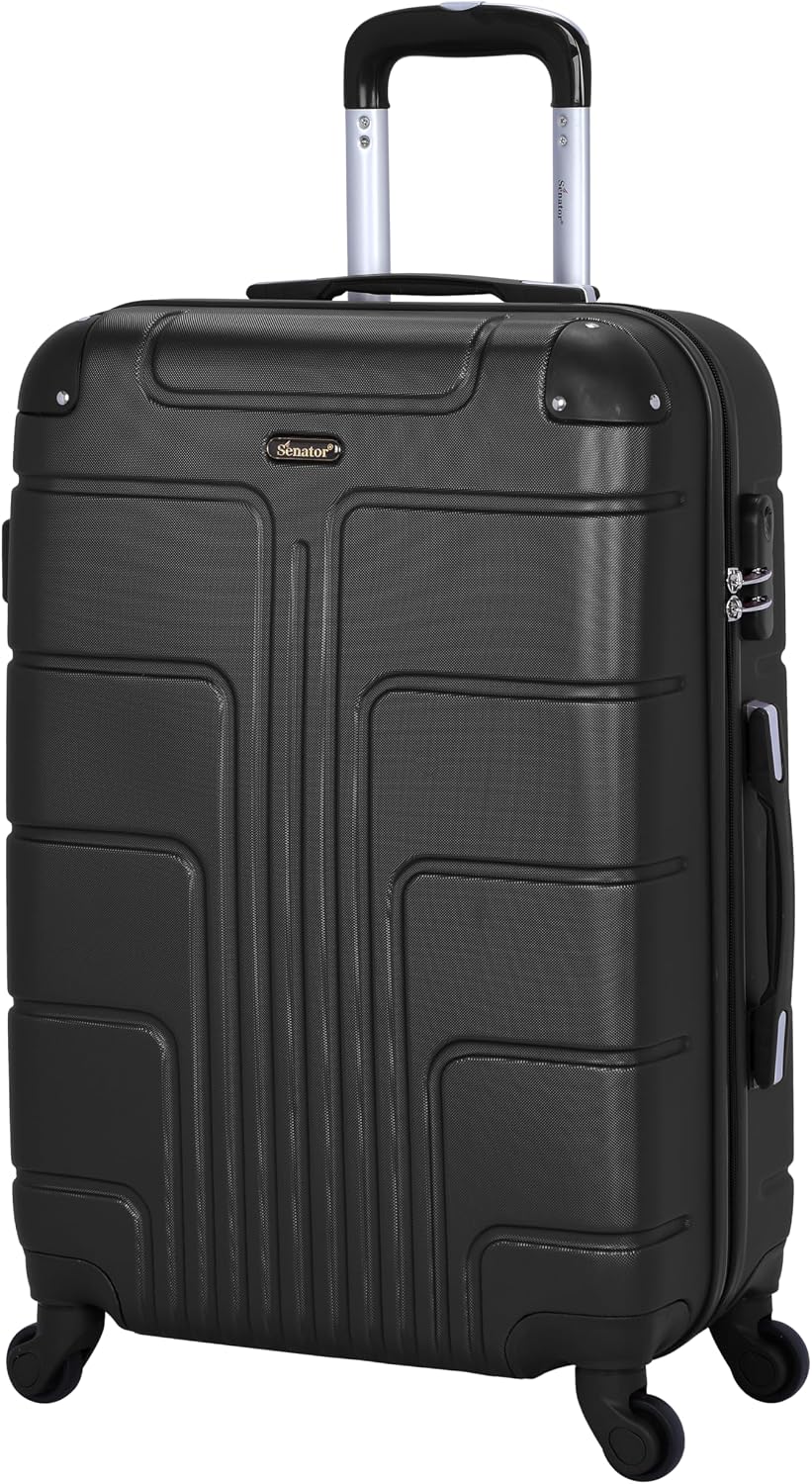 Lightweight Luggage Checked Bag- 24 Inches Hardshell Suitcase Spinner Luggage for Travel A1012 ABS Medium Size Luggage with Spinner Wheels 4 (Checked Luggage 24-Inch, Black) – image 8