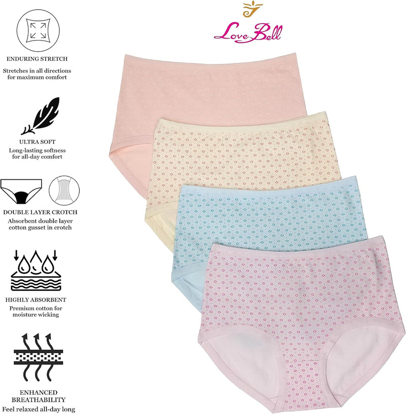 Premium Cotton Four-way stretch Panties - MULTIPACK - Regular and Plus Sizes - Classic Briefs for Women