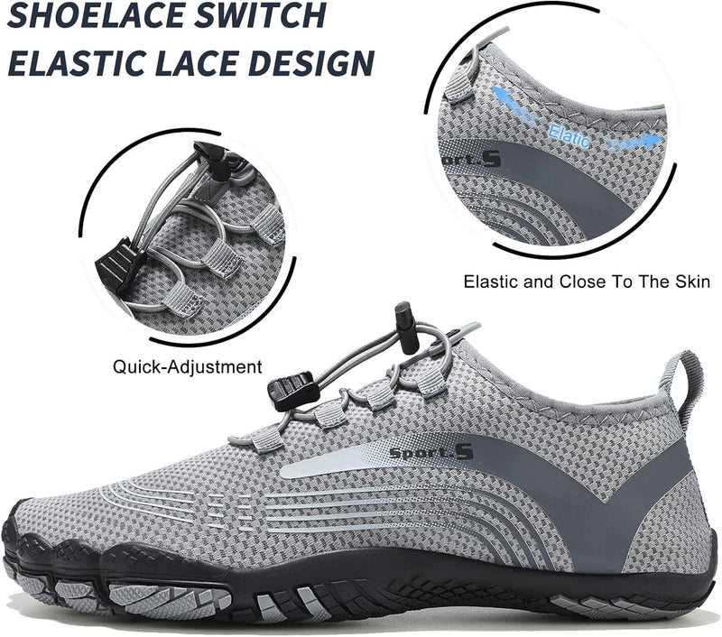 OUSIMEN Water Shoes Womens Mens Quick-Dry Non-Slip Soft Barefoot Swimming Shoes for Pool Beach Aqua Sports Outdoor Surf Water Park Yoga Shoes