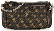 Womens Noelle Crossbody Double Pouch Handbag - Brown Logo