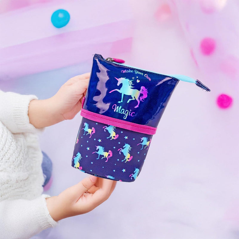 Nova Unicorn Private Pencil Case Magical Unicorn Print Zippered Stationery Pouch for School Supplies