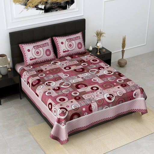 SUFAYA FAB Printed Indian Sanganer Cotton Premium Big Size Bedsheets for Modern Look(108x108) inches with Two Pillow (17x27) inches