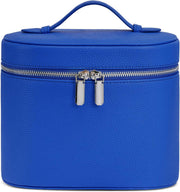 Makeup Bag Travel Makeup Bag with Compartments and Handle Portable Toiletry Bag for Women - Sapphire Blue(8.5*6.3*6.7 in)