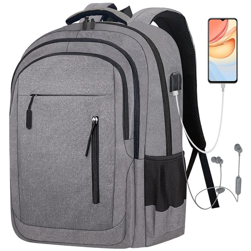 Wesoke Laptop Backpack for Men Women, 17.3 Inch Travel Backpacks Students BookBag with Laptop Compartment for Girl Boy, Business Work Casual Computer Daypack with USB Charging/Headphone Port