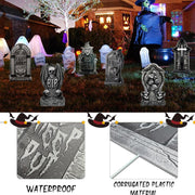 6PCS Halloween Decoration Outdoor Tombstone Yard Stakes RIP Graveyard Rip Tombstones Halloween Stakes for Halloween Scary Props Lawn Decorations
