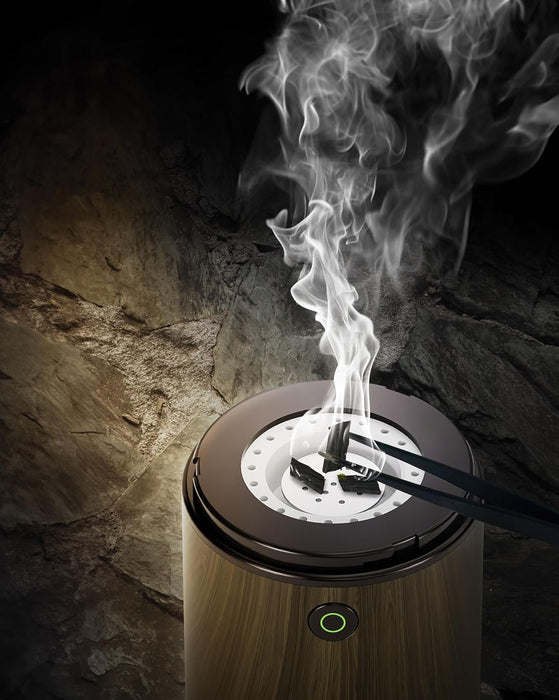Green Lion Smart Bakhour Rechargeable Electric Car Incense Burner, USB-C Portable Mini Burner, Aluminum Alloy Design, Strong Power for Fast Burning, Long-Lasting Fragrance - Green