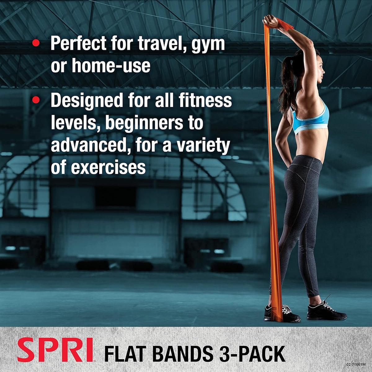 SPRI Flat Bands 3-Pack - Resistance Band Kit Set with 3 Levels of Resistance - Exercise Bands for Strength Training, Flexibility, & Body Workout - Versatile Fitness Tool - Light, Medium, and Heavy – image 2