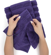 American Soft Linen GMSD 6-Piece 100% Turkish Genuine Cotton Premium & Luxury Towel Set for Bathroom & Kitchen, 2 Bath Towels, 2 Hand Towels & 2 Washcloths [Worth $72.95] - Rockridge Grey