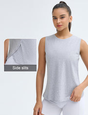 THE GYM PEOPLE Women's Workout Tank Tops Loose Fit Sleeveless Breathable Yoga Shirts with Side Slits