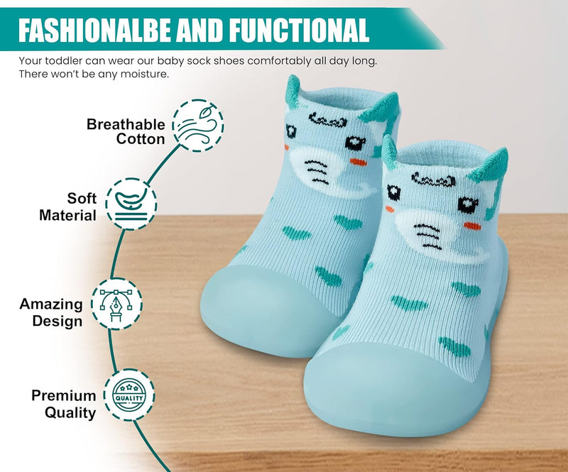 Dookeh Baby Sock Shoes Boys Girls First Walking Shoes Non-Slip Slippers Soft Sole Sneakers Toddler Infant Babygirl