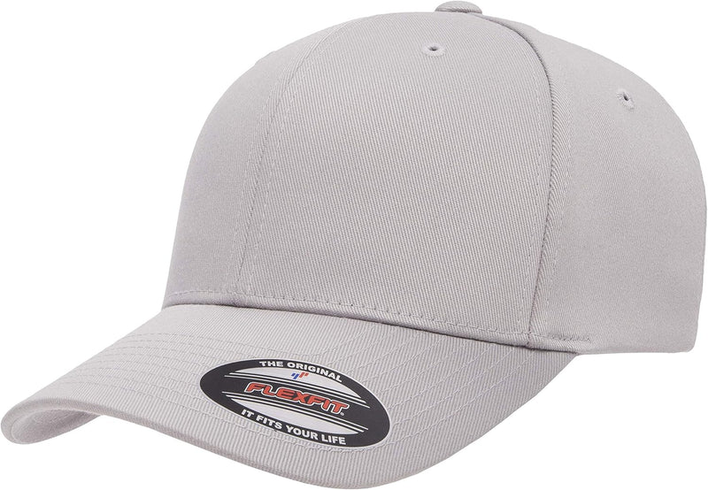 mens Flexfit Men's Athletic Baseball Fitted Cap - Silver