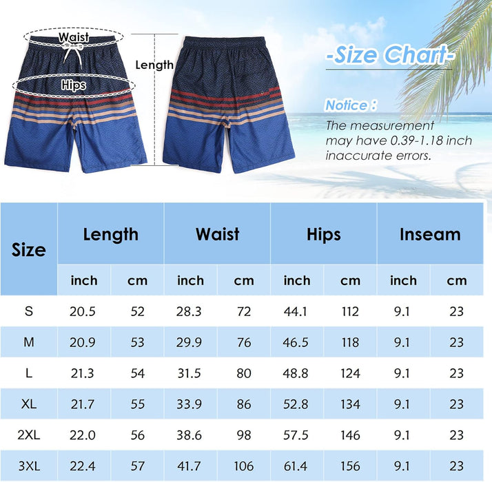 Maeau Men Swim Beach Shorts Quick Dry Swimming Trunks Drawstring Surfing Board Shorts
