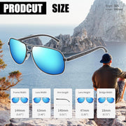 Joopin Rectangular Polarized Aviaion Sunglasses for Men Retro Military Shades Driving UV Protection