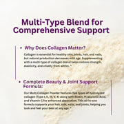 Multi Collagen Peptides Powder, 1 Pound (16 Ounce) - Type I,II,III,V,X with Biotin 10,000mcg, Hyaluronic Acid, Vitamin C - Unflavored - Keto & Paleo Friendly, Easy Dissolve, Non-GMO, Gluten Free