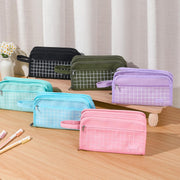 Large Pencil Case, Big Capacity Pencil Pouch Pen Bag with 3 Compartment, Portable Canvas Stationery Organizer with Zipper, Cute Aesthetic School Supplies for Teen Girls College (Pink)