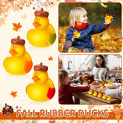 DEEKIN 24 Pcs Fall Rubber Ducks Acorn Ducks 2 Inch Thanksgiving Rubber Ducks Autumn Fall Themed Party Favors Bathtub Float Squeak Duck