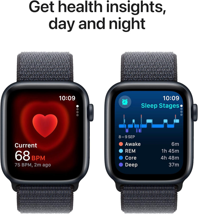 Apple Watch SE (2nd Gen) GPS + Cellular 40mm Smartwatch with Silver Aluminium Case with Denim Sport Band - M/L. Fitness and Sleep Trackers, Crash Detection, Heart Rate Monitor, Retina Display