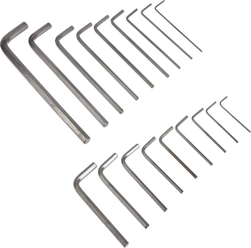 Amazon Basics 36-Piece Allen Wrench/Hex Key Set - Inch/SAE and Metric - 36-Piece Long and Short