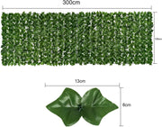 Toshionics 1x3 Meter Privacy Garden Fence Wall Artificial Plants Hedge Screening Roll Faux Ivy Leaf Vine Decoration For Backyard Outdoor UV Sunlight Protection In Garden Home Balcony Decor