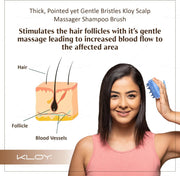 KLOY Round Hair Scalp Manual Massager Shampoo Hair Brush, Super Soft Bristles for Exfoliating, Anti-Dandruff (Blue)