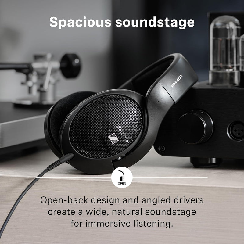 Sennheiser HD 560 S Over-The-Ear Audiophile Headphones - Neutral Frequency Response, E.A.R. Technology for Wide Sound Field, Open-Back Earcups, Detachable Cable, (Black) (HD 560S), Wired