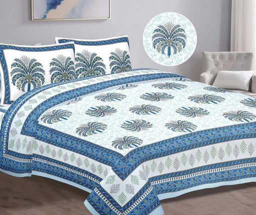 SUFAYA FAB Printed Indian Sanganer Cotton Premium Big Size Bedsheets for Modern Look(108x108) inches,Pillow (17x27) inches