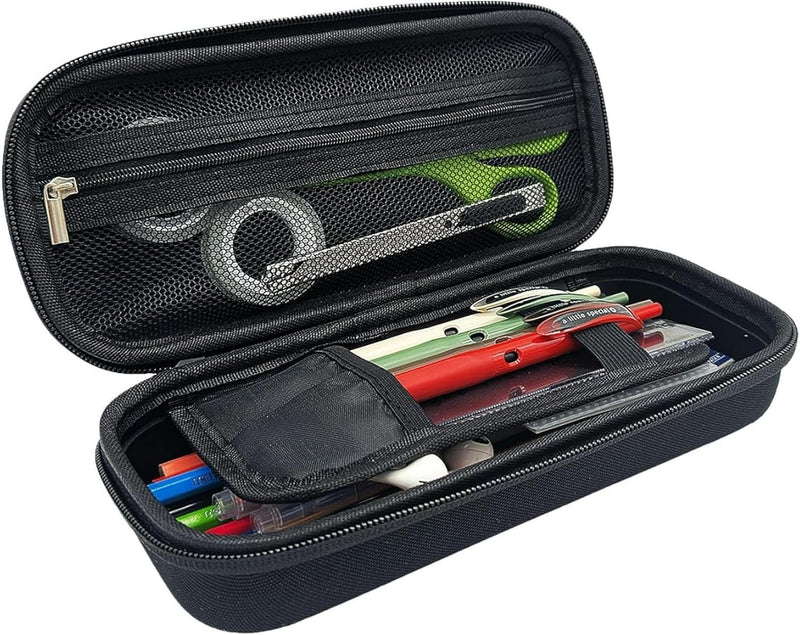 Pencil Case, EVA Pencil Case, Hard Shell with 2 Layers, Large Capacity, Simple Stationery Pouch for Students and Workers with Hand Strap