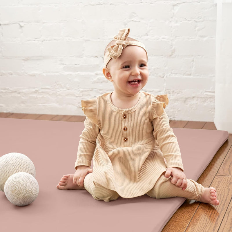 Stylish Padded Baby Play Mat for Your Boy or Girl - Extra Thick & Super Soft Vegan Leather Floor Mat Creates A Safe Play Area for Little Ones - A Beautiful Playmat That Fits Nicely Into Any Playroom