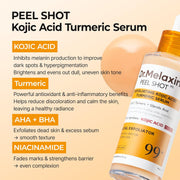 Peel Shot Kojic Acid Turmeric Serum Exfoliating Dark Spot Corrector With Aha/Bha & Niacinamide, Brightening & Even Complexion Facial Serum 2.71 Fl Oz (Pack of 1)