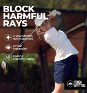 Tough Outdoors Sun Protection Sleeves - UV Arm Sleeves for Men and Women - Golf Cooling Arm Sleeves - Baseball Sun Sleeves - Black