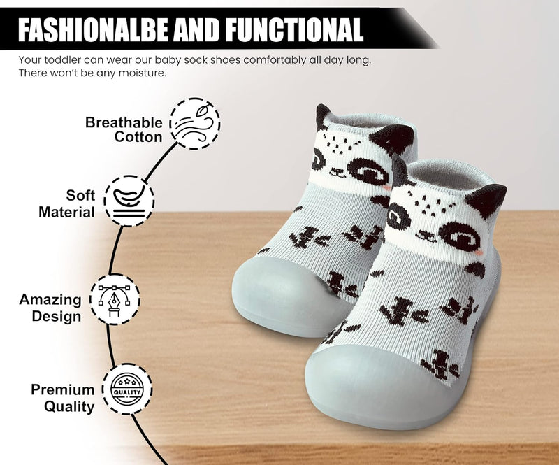 Dookeh Baby Sock Shoes Boys Girls First Walking Shoes Non-Slip Slippers Soft Sole Sneakers Toddler Infant Babygirl