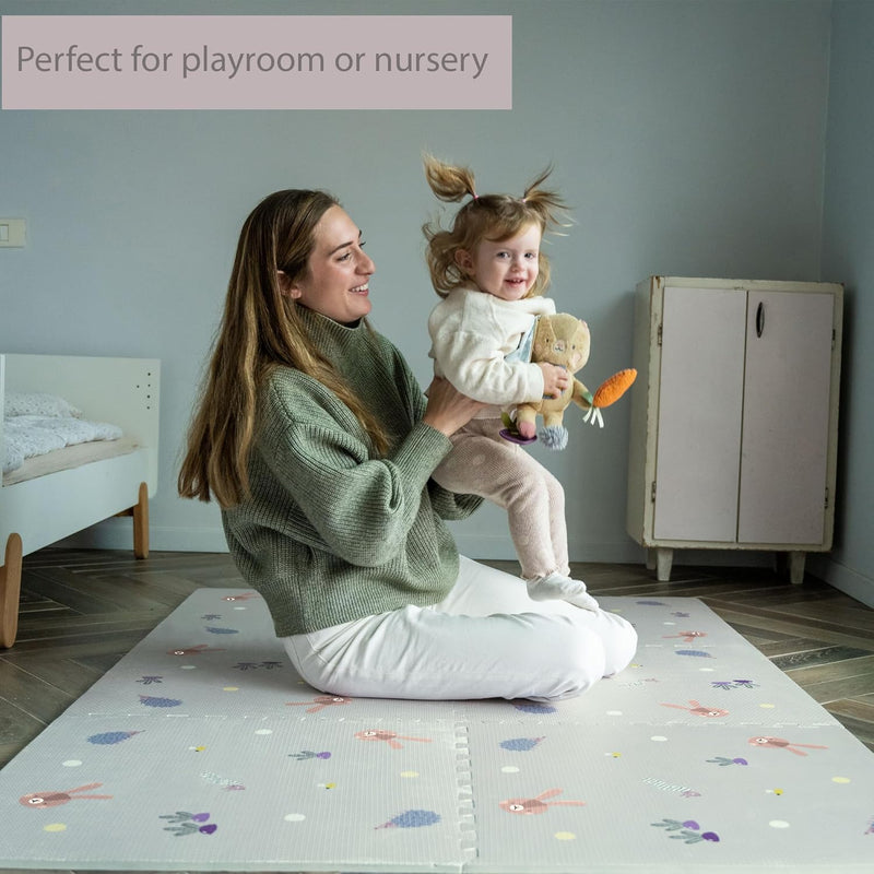 Taf Toys Baby Play Mat - Tummy Time & Crawling Foam Mat with Interlocking Floor Tiles, 72x48 Inches Puzzle - X-Large Play Mat for Infants & Toddlers