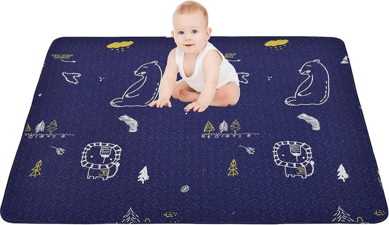 Portable Baby Play Mat Machine Washable, Foldable Crawling Mat for Floor 43x43 Baby Playpen Mat, Soft Non Slip Non-Toxic Playmats for Infants, Kids Tent Mat Square