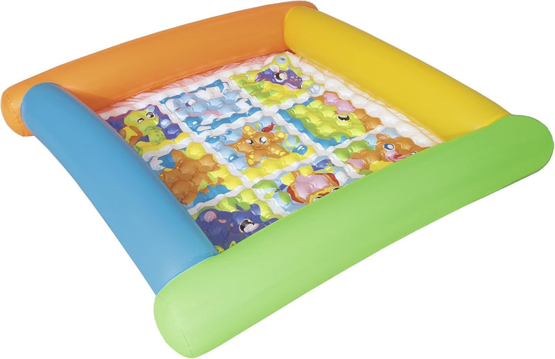 Bestway BW52240 Up In & Over Friendly Animals Inflatable Children's Play Mat, Multi-Colour, Age 4 Months and Up