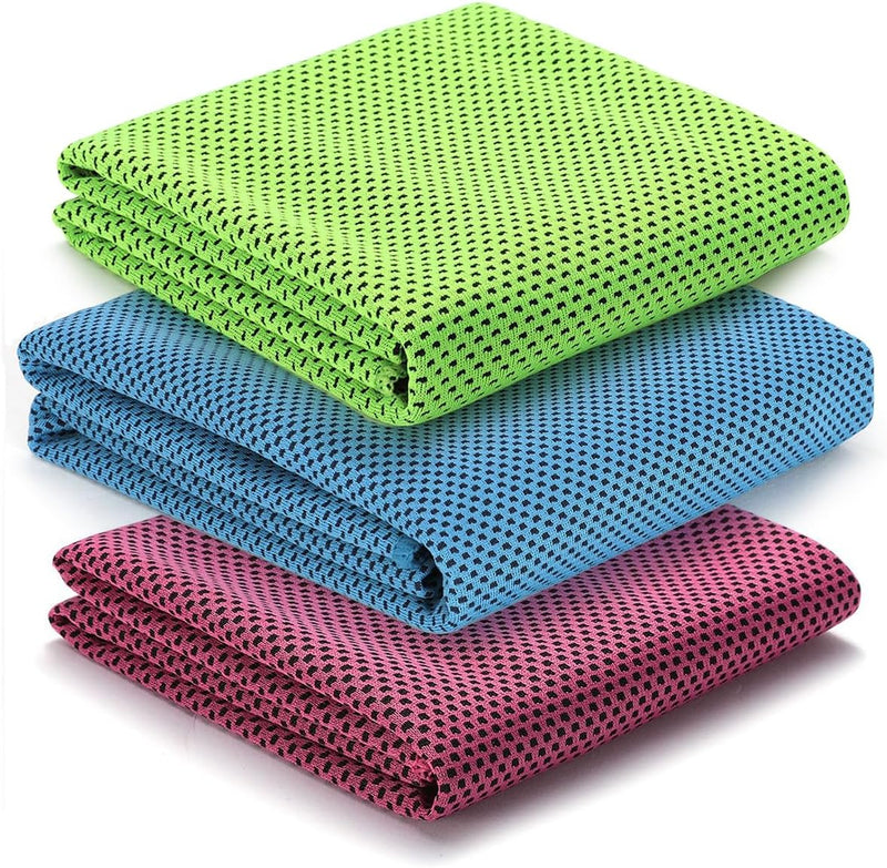 6 Packs Cooling Towels for Neck and Face (90 30cm) Ice Towel Soft Breathable Chilly Towel Instant Cooling Relief for Yoga Gym Workout Sports Fitness - 90 cm x 30 cm