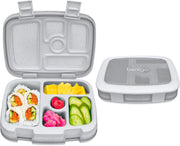 Kids Leak-Proof, 5-Compartment Bento-Style Kids Lunch Box - Ideal Portion Sizes for Ages 3 to 7, BPA-Free, Dishwasher Safe, Food-Safe Materials (Purple) - Glitter Edition - Silver