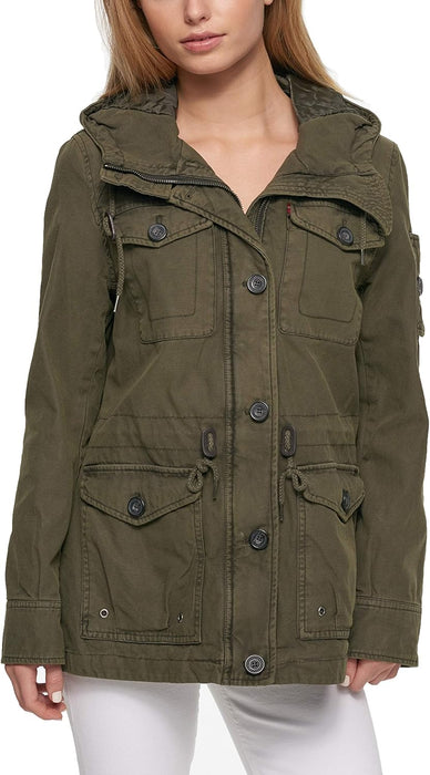 Levi's Women's Cotton Four Pocket Hooded Field Jacket (Standard & Plus Sizes)