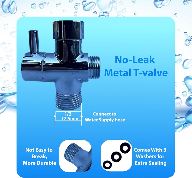 Multifunctional 304 Stainless Steel Bidet Sprayer for Toilet,Bathroom Handheld Bidet Jet Water Sprayer for Wash, Cloth Diaper with Hose and Toilet Mount