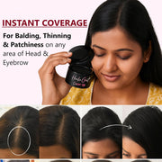 Cover Up Line Powder, Black Darkest Neutral Tone, Hair Root Touch Up for Grey Coverage, Instant Color with Applicator