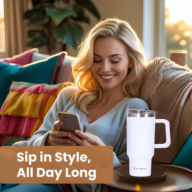 Westing House 32oz/946ml Double-Wall Stainless Steel Insulated Tumbler | BPA-Free Reusable Cup for Coffee, Water, Iced Tea & More | 6 hrs Hot & 9 hrs Cold | Ideal for Indoor & Outdoor Use | Black