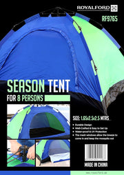 Royalford Camping Tents 8 Persons RF9765 Xtra Large Portable UV Protection Waterproof Ventilated Mesh Window hiking trekking backpacking foldable