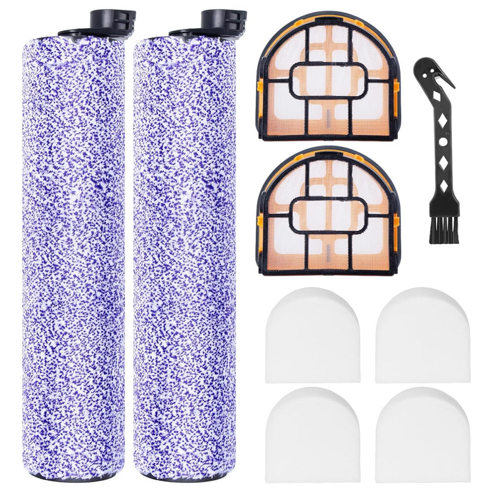 Heykewi Brush Roll Filter Replacement Parts for Shark WDB1F2 for HydroVac XL 3-in-1 Vacuum Cleaner, 2 Brush Rollers, 4 Foam Filters, 2 Filter Boxes, 1 Cleaning Brush