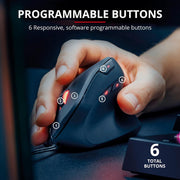 Trust Gaming GXT 144 Rexx Vertical Ergonomic Gaming Mouse, 250-10,000 DPI, 6 Buttons, Black - Rexx Vertical Mouse