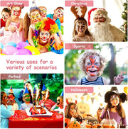 DELFINO Body Painting Face Paint Kit, 15 Color Non-Toxic Professional Palette Washable with Brush for Kids for Art Show Halloween Party Colsplay Makeup Body Festive Face Paint Kids