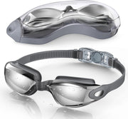 Aegend Swim Goggles, Swimming Goggles No Leaking Adult Men Women Youth, Aqua, UK-02-0016-1 - Gray Silver