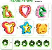 Sandwich Cutter and Sealer Set for Kids, Kids Lunch Accessories -Vegetable Fruit Cutter Set, Micky Mouse, Dinosaur, Star, Gingerbread Man Shapes, Boys & Girls Bento Lunch Box